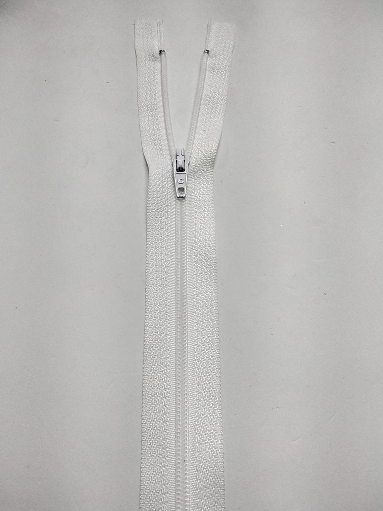 CIERRE/ZIPPER NYLON CÍRCULO #8 20cm COLOR BLANCO 
