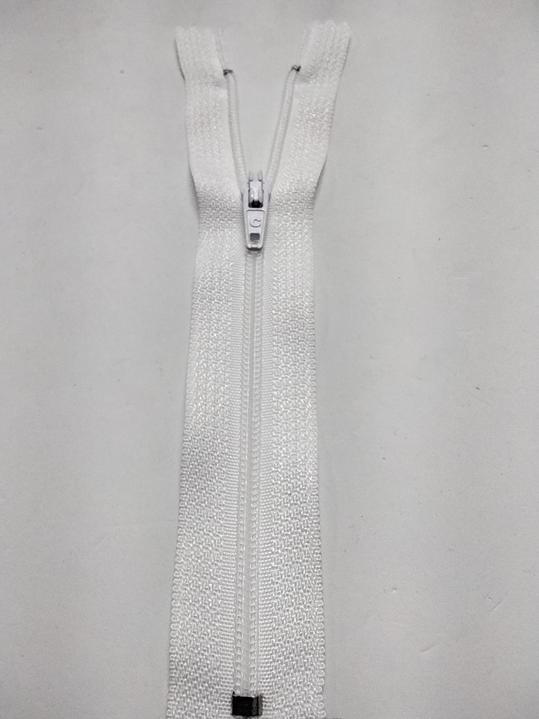 CIERRE/ZIPPER NYLON CÍRCULO # 6 15cm COLOR BLANCO 