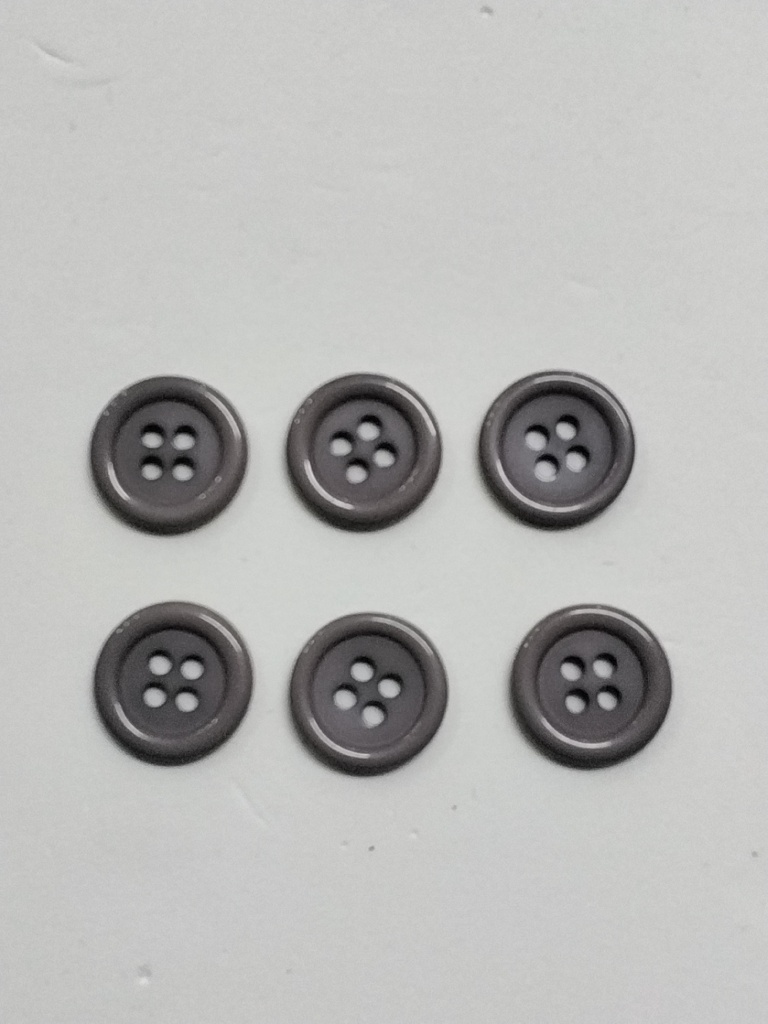 BOTÓN 16mm PAQ 6 PZS COLOR GRIS
