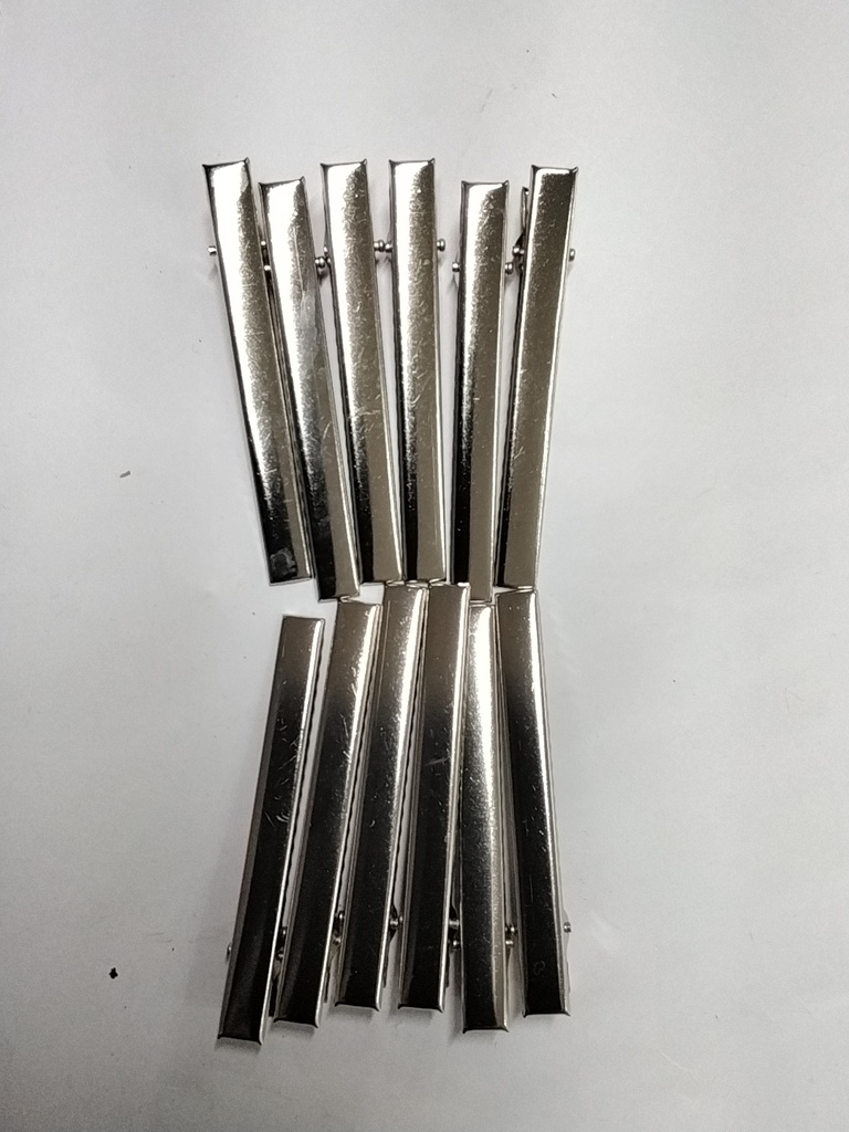 GANCHOS LAGARTO/PLANO #8 DE METAL PAQ 12 PZS COLOR PLATEADO