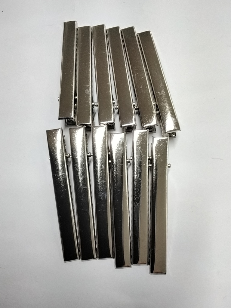 GANCHOS LAGARTO/PLANO #7 DE METAL PAQ 12 PZS COLOR PLATEADO