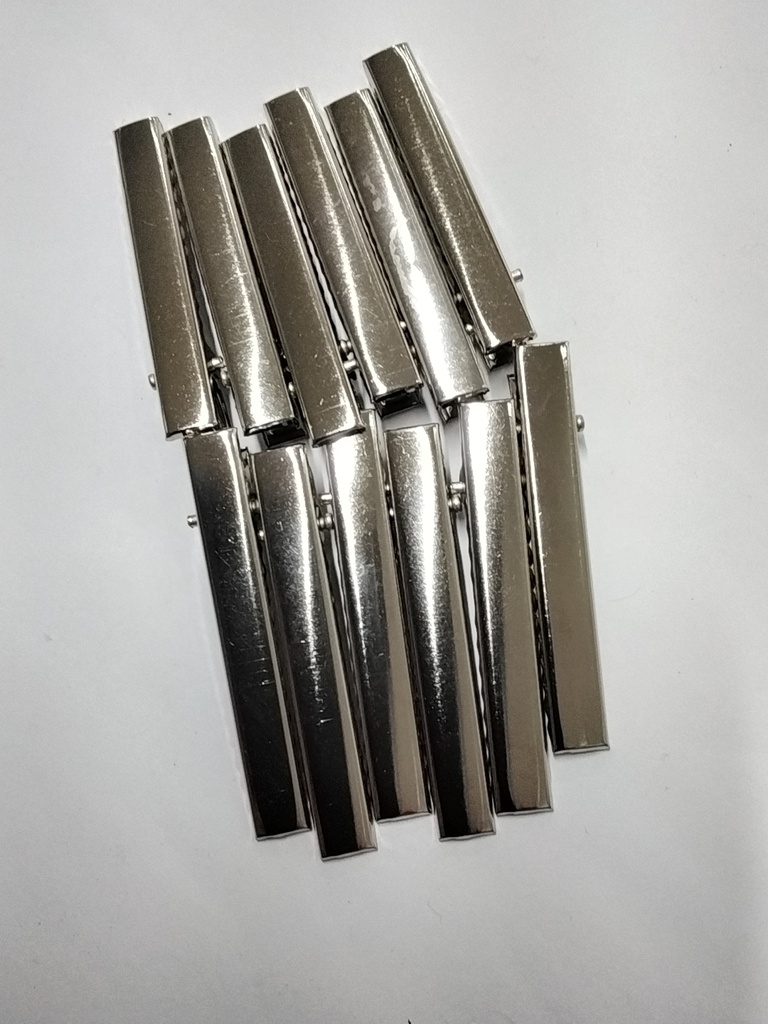 GANCHOS LAGARTO/PLANO #6 DE METAL PAQ 12 PZS COLOR PLATEADO