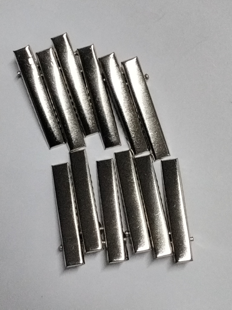 GANCHOS LAGARTO/PLANO #4 DE METALPAQ 12 PZS COLOR PLATEADO