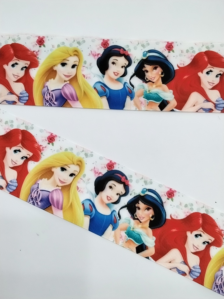 CINTA  ESTAMPADA 2"  MODELO PRINCESAS CARA