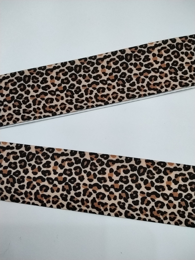 CINTA  ESTAMPADA 1.5" MODELO ANIMAL PRINT CON CHOCOLATE