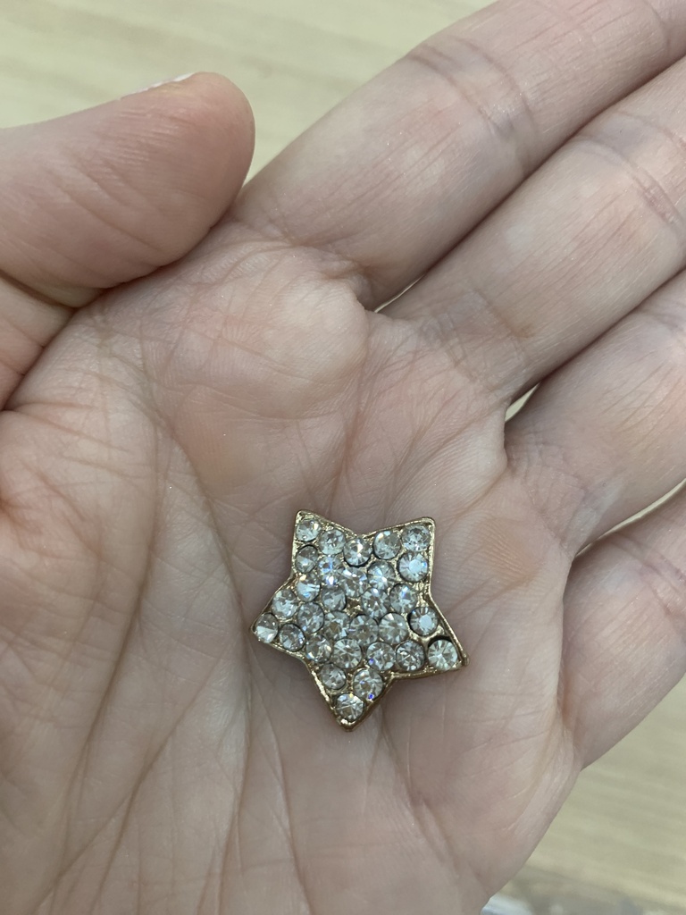 APLIQUE DE CRISTAL ESTRELLA PEQUEÑA COLOR DORADO