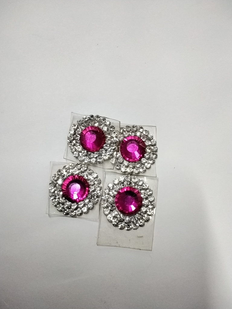 FLOR TERMO ADHESIVO CON CRISTALES PEQUEÑAS PAQ 4 PZS
