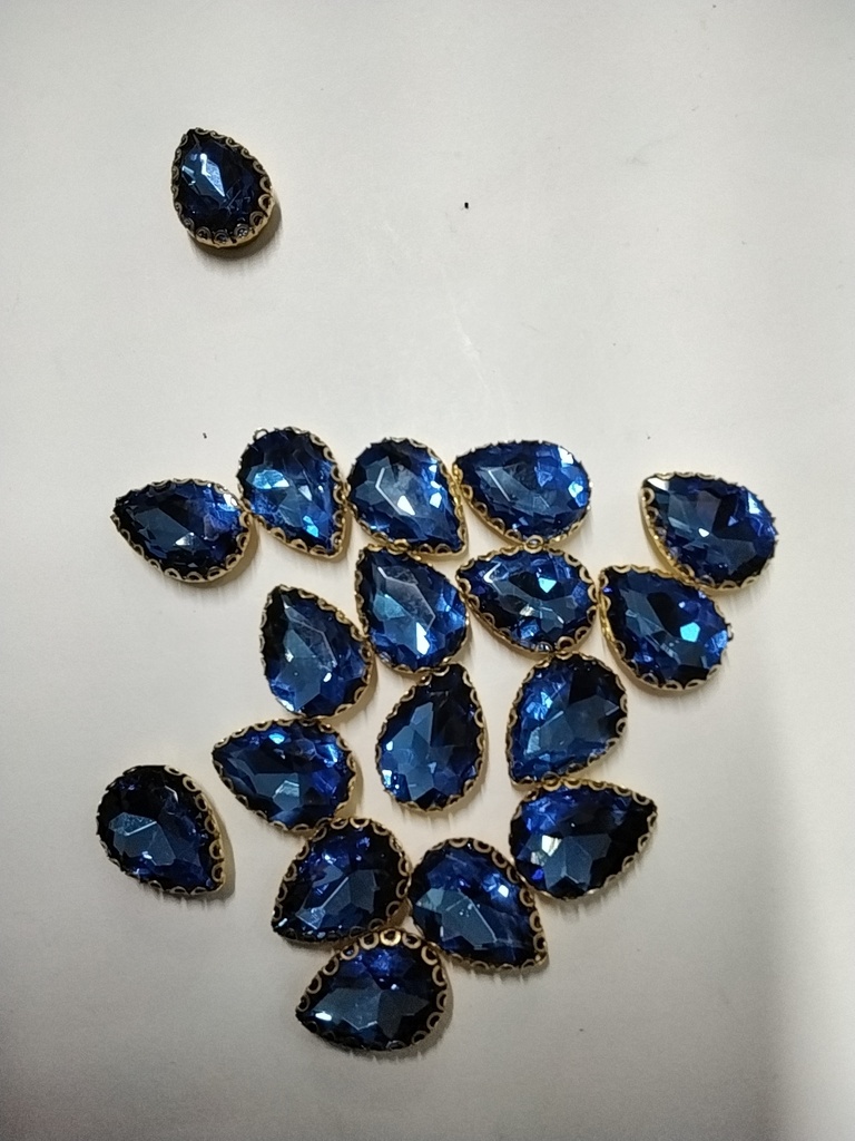 GOTAS CON BASE Y BORDE DORADA 10x14mm 