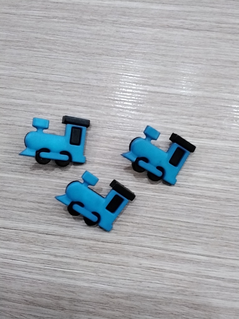 MINI APLIQUE DE PLÁSTICO TREN PAQ DE 3 PZS