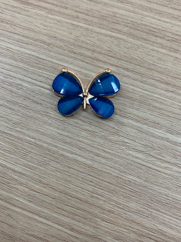 APLIQUES DE CRISTAL Y METAL 3cm  MARIPOSA 