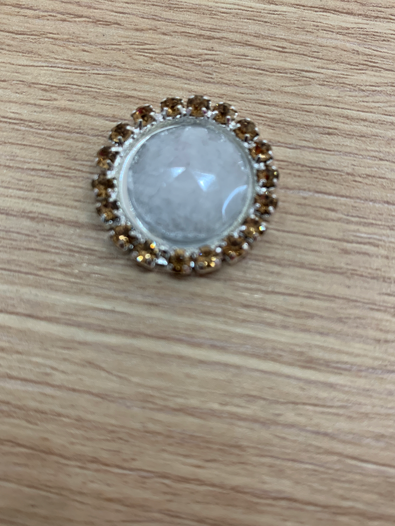 APLIQUE DE  PIEDRA CIRCULAR BORDE CRISTAL 