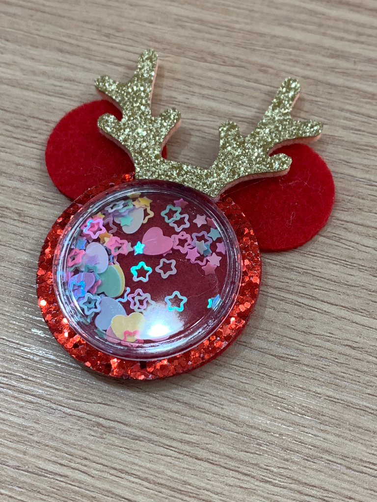 APLIQUE NAVIDAD DE FIELTRO Y CUERINA CARA MICKEY 