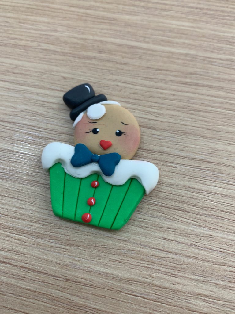 APLIQUE NAVIDAD PORCELANA FRÍA CUPCAKE