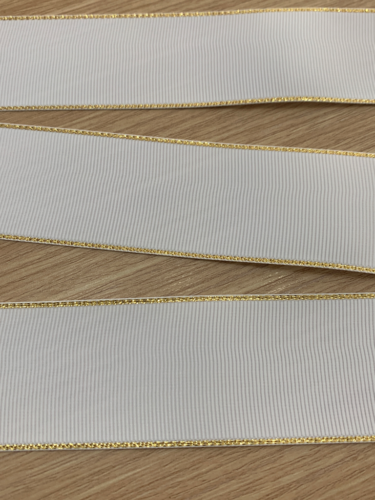 CINTA GROSGRAIN BORDE DORADO 1.5"
