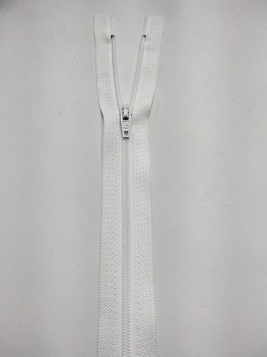 [ZINYCI20-BL] CIERRE/ZIPPER NYLON CÍRCULO #8 20cm COLOR BLANCO 