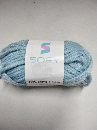 [LACVI-AZE] LANA ACRÍLICA SOFY 100% ACRYLIC FIBER HIPOALERGENICO COLOR AZUL CELESTE PASTEL