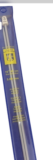 [530040030] AGUJAS DE TEJER DOBLE ALUMNIO #3 (16" / 40 cm - 3mm) PAR