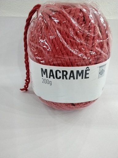 [COMA-RO] CORDÓN MACRAMÉ 100%ALGODÓN COLOR ROJO 75M