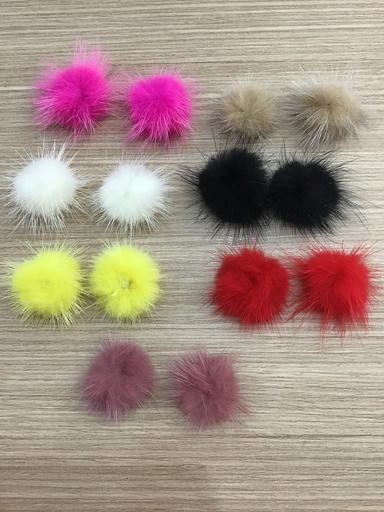 POMPONES CIRCULARES PEQUEÑOS DE COLORES PAR