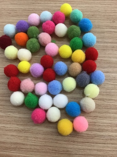 [PC-AM] POMPONES CIRCULARES COLORES SURTIDOS 50 PZS
