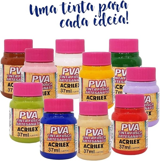 PINTURAS ACRILEX PVA 37ml (Tinta Fosca Artesanato)