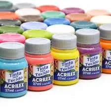 PINTURAS ACRILEX PARA TELA  37 ml (Tinta para Tecido)