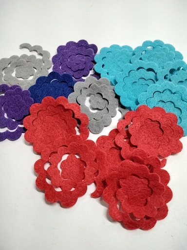 CORTES PARA FLORES DE FIELTRO PEQUEÑOS PAQ 5PZS