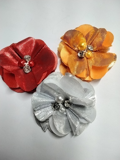 FLORES PÉTALO SUELTO CON PERLITA Y CRISTAL 5.5cm LUREX O BRILLANTE 