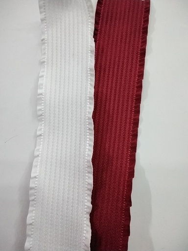 CINTA TEXTURA RAYAS CON BORDE RUCHADO 1.5" 