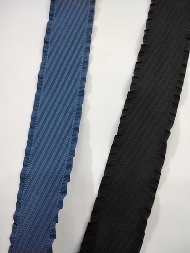 CINTA TEXTURA RAYAS DIAGONALES CON BORDE RUCHADO 1.5" 