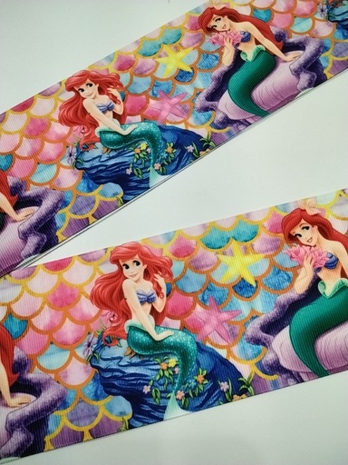 CINTA  ESTAMPADA 3" MODELO ARIEL CON CONCHAS