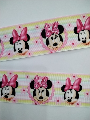 CINTA  ESTAMPADA 2"  MODELO MINNIE CARA
