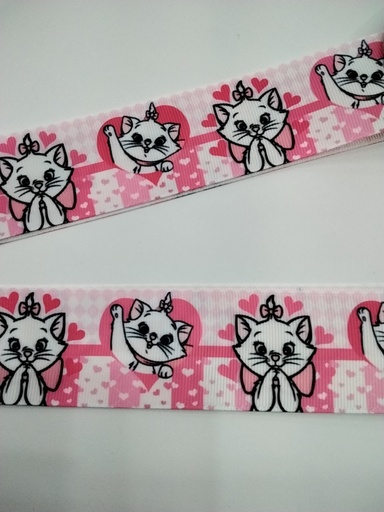 CINTA  ESTAMPADA 1.5" MODELO GATITA MARIE