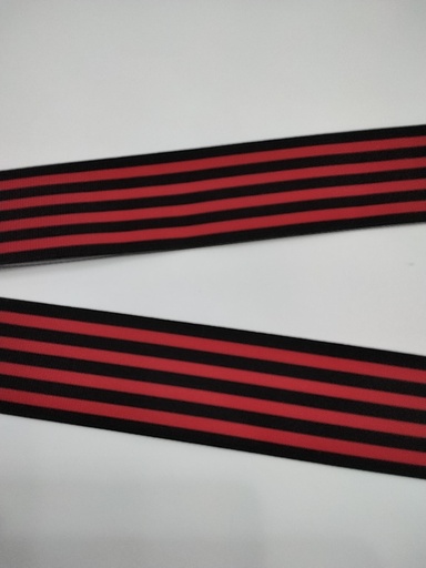 CINTA  ESTAMPADA 1.5" DIABLICO RAYAS COLOR ROJO Y NEGRO