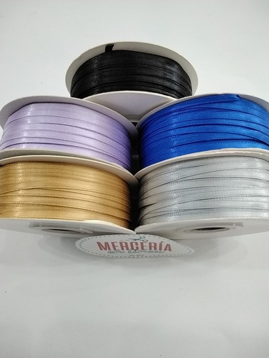 CINTA SATÍN 1/8"  (CALIDAD AMERICANA) ROLLO DE 100 YARDAS