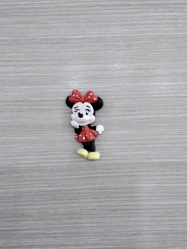 APLIQUE PORCELANAFRÍA MINNIE MOUSE VESTIDO ROJO Y BLANCO 5.5CM