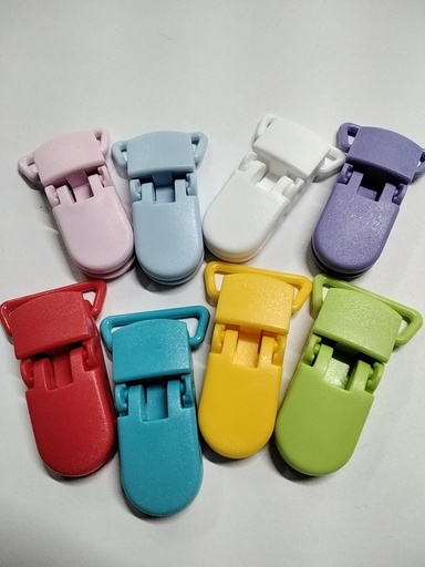 CLIPS PORTA CHUPETE SILICÓN CON HUECO PAQ 4 PZS