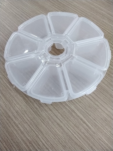 DISPENSADOR CIRCULAR PLÁSTICO PARA PERLAS, CRISTALES Ó CONFETI