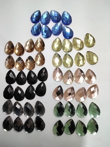 GOTAS DE VIDRIO SIN BASE 18mm PAQ DE 4 PARES 