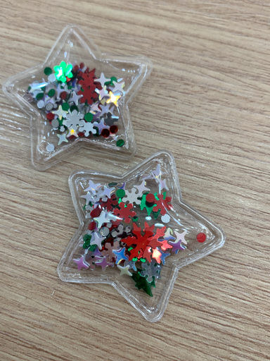 APLIQUE NAVIDAD ACOLCHADO ESTRELLA CON CONFETI PAR