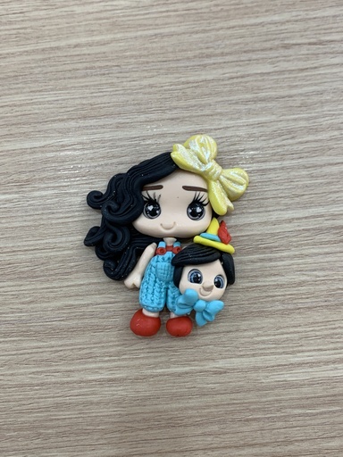 APLIQUE PORCELANA FRÍA NIÑA CON PAYASO