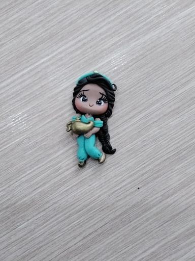 APLIQUE PORCELANA FRÍA  PRINCESA JASMÍN CON LÁMPARA GRANDE 6CM