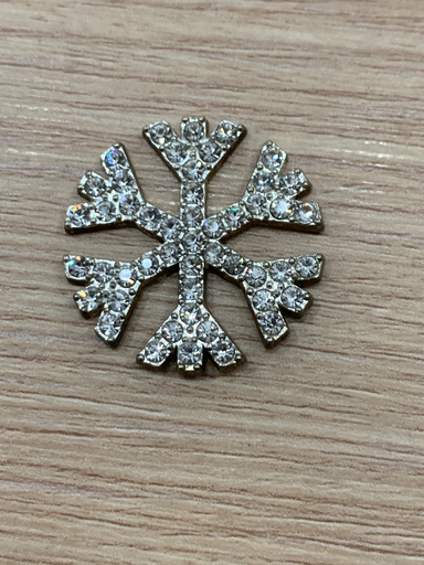 [APCMCNPL] APLIQUE DE CRISTAL Y METAL COPO DE NIEVE COLOR PLATEADO 2,5cm