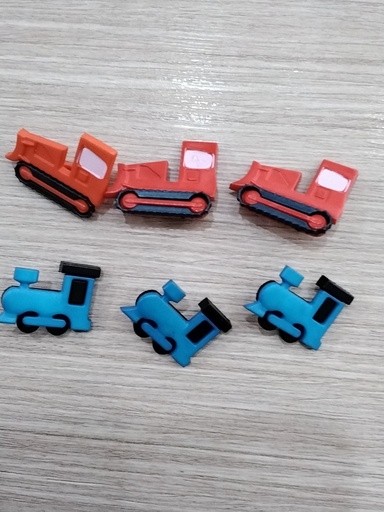 MINI APLIQUE DE PLÁSTICO TREN PAQ DE 3 PZS