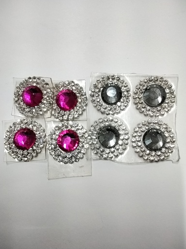 FLOR TERMO ADHESIVO CON CRISTALES PEQUEÑAS PAQ 4 PZS