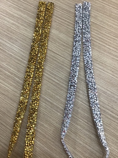 TIRA DE CRISTALITOS 1cmx41cm PAQ DE 1/2 YD 