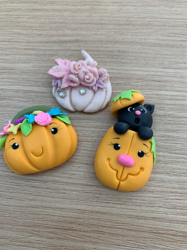 APLIQUES HALLOWEEN PORCELANA FRÍA CALABAZAS