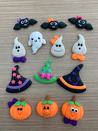 APLIQUES HALLOWEEN PORCELANA FRÍA SURTIDOS
